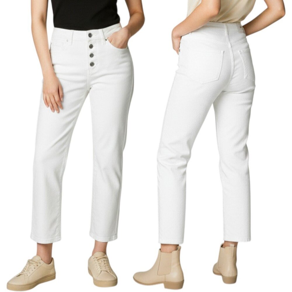 Maurices White High-Rise Ankle Crop Jeans